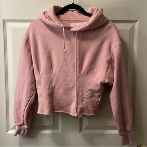 Current/Elliott Women's Pintuck Loden Light Pink Hoodie Sz 0